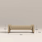 Bennett Bench | Speckled Latte Boucle & Walnut