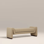 Bennett Bench | Speckled Latte Boucle & Walnut