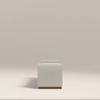 Bennett Bench | Speckled Stone Sustainable Boucle & Walnut