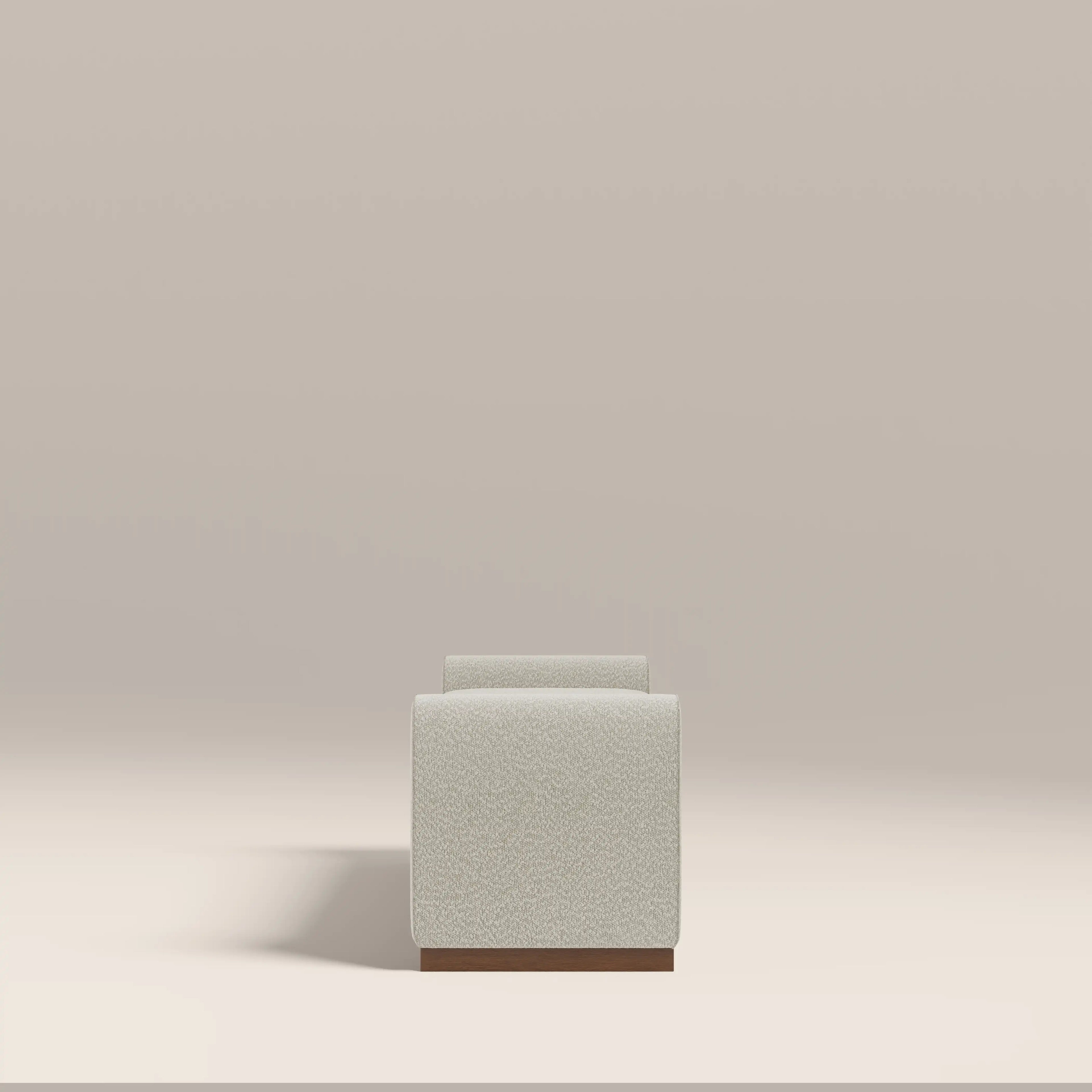 Bennett Bench | Speckled Stone Sustainable Boucle & Walnut