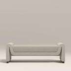Bennett Bench | Speckled Stone Sustainable Boucle & Walnut