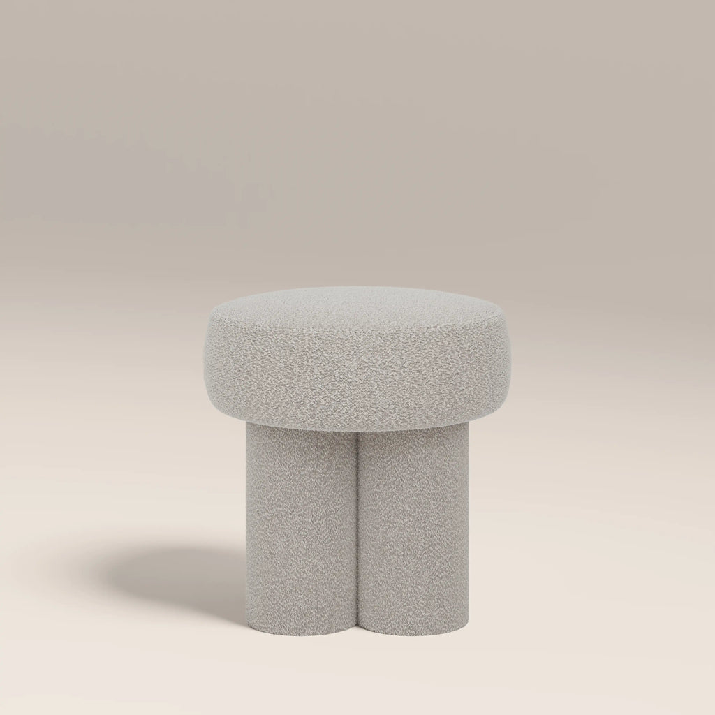 Ayla Pouffe | Speckled Stone Sustainable Boucle