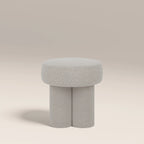 Ayla Pouffe | Speckled Stone Sustainable Boucle