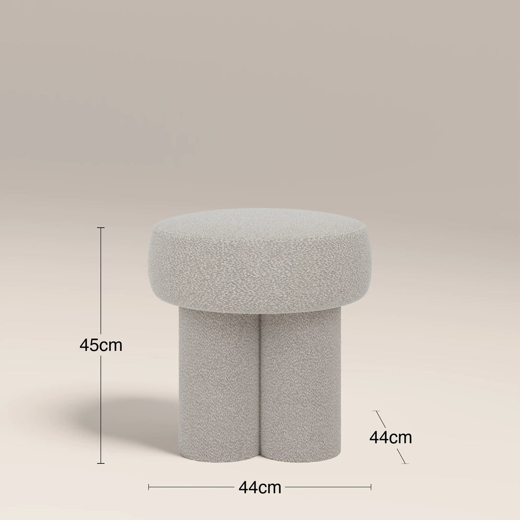 Ayla Pouffe | Speckled Stone Sustainable Boucle
