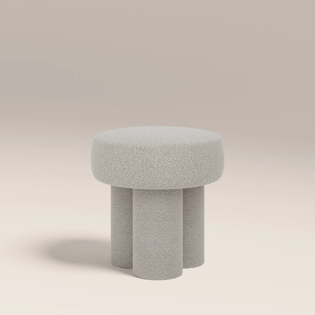 Ayla Pouffe | Speckled Stone Sustainable Boucle
