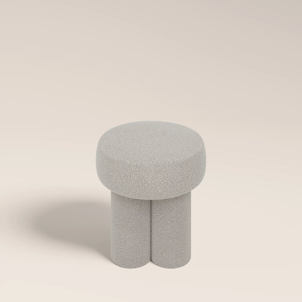Ayla Pouffe | Speckled Stone Sustainable Boucle