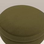 Hazel Footstool | Moss Green Sustainable Mohair Velvet & Walnut