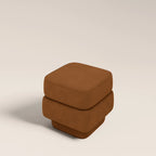 Ava Pouffe | Caramel Brown Sustainable Mohair Velvet