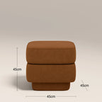 Ava Pouffe | Caramel Brown Sustainable Mohair Velvet