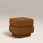 Ava Pouffe | Caramel Brown Sustainable Mohair Velvet