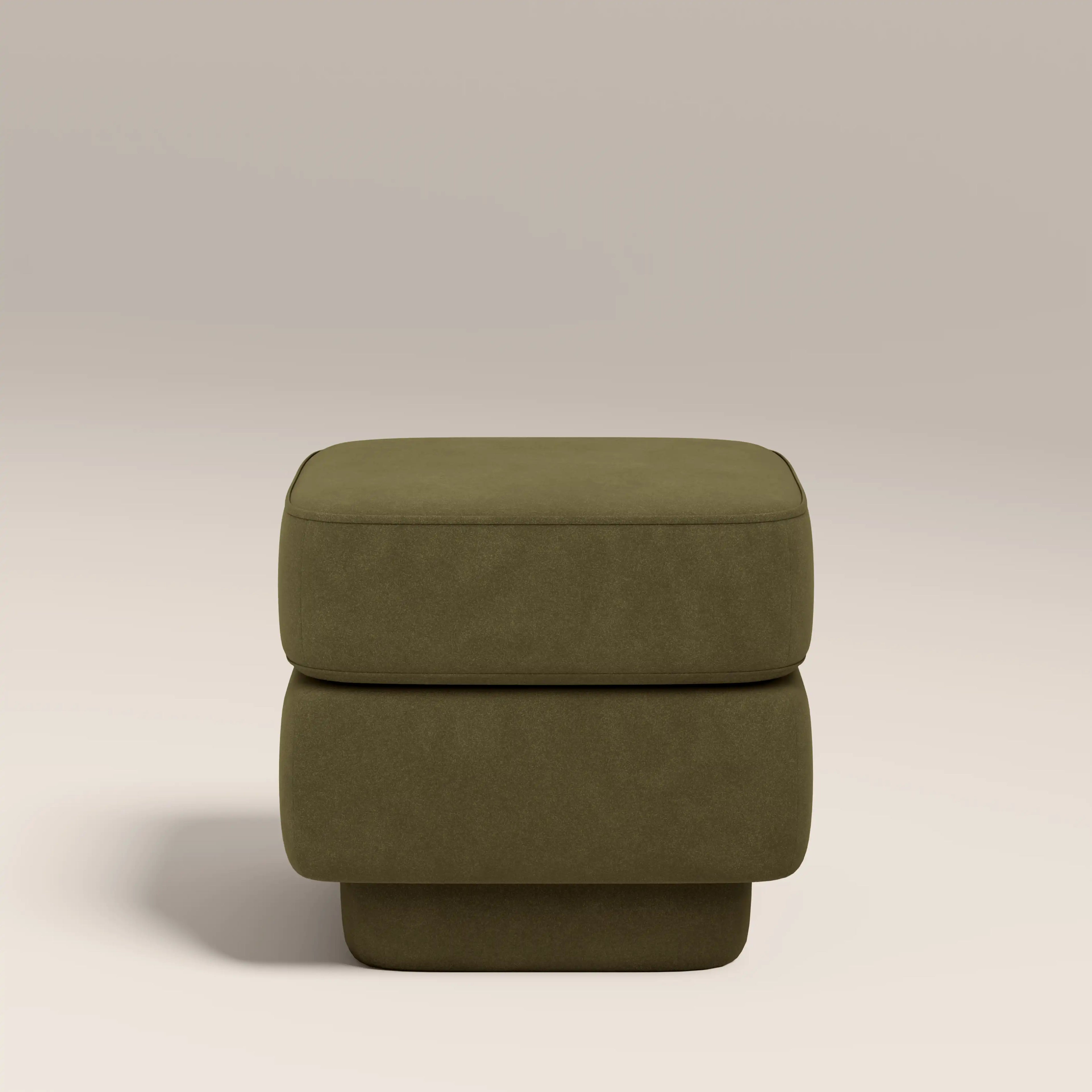 Ava Pouffe | Moss Green Sustainable Mohair Velvet