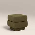 Ava Pouffe | Moss Green Sustainable Mohair Velvet