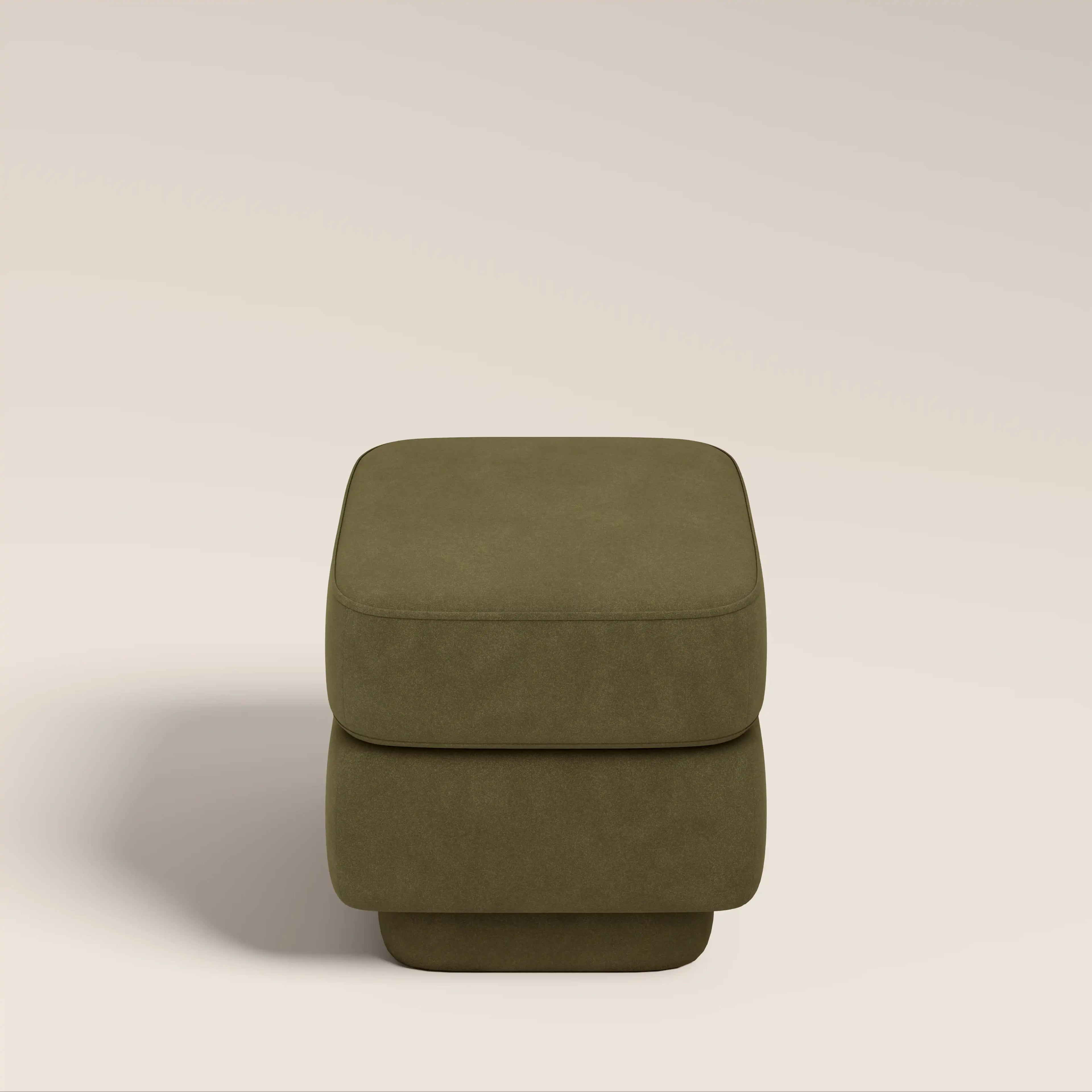 Ava Pouffe | Moss Green Sustainable Mohair Velvet