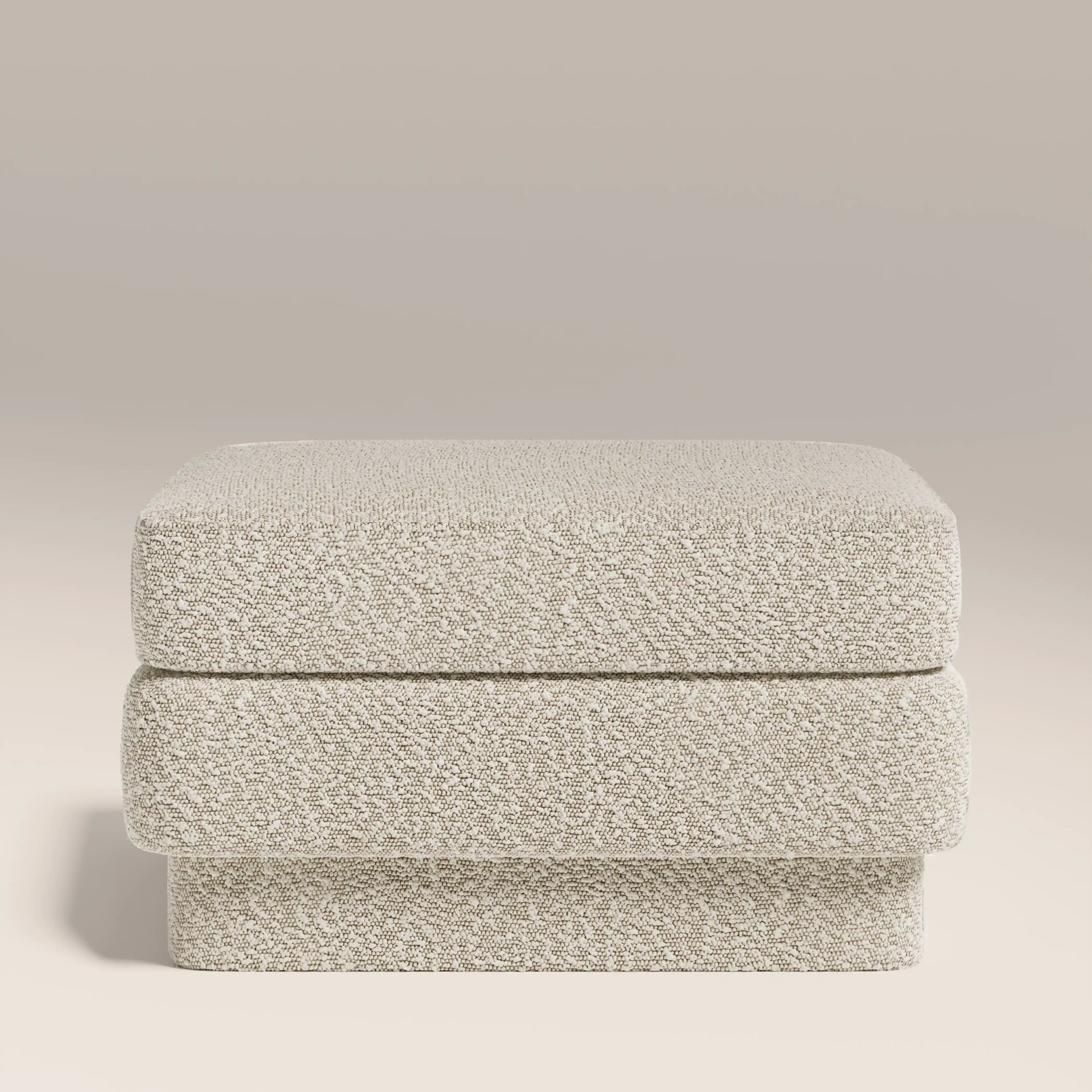 Ava Footstool | Speckled Stone Sustainable Boucle