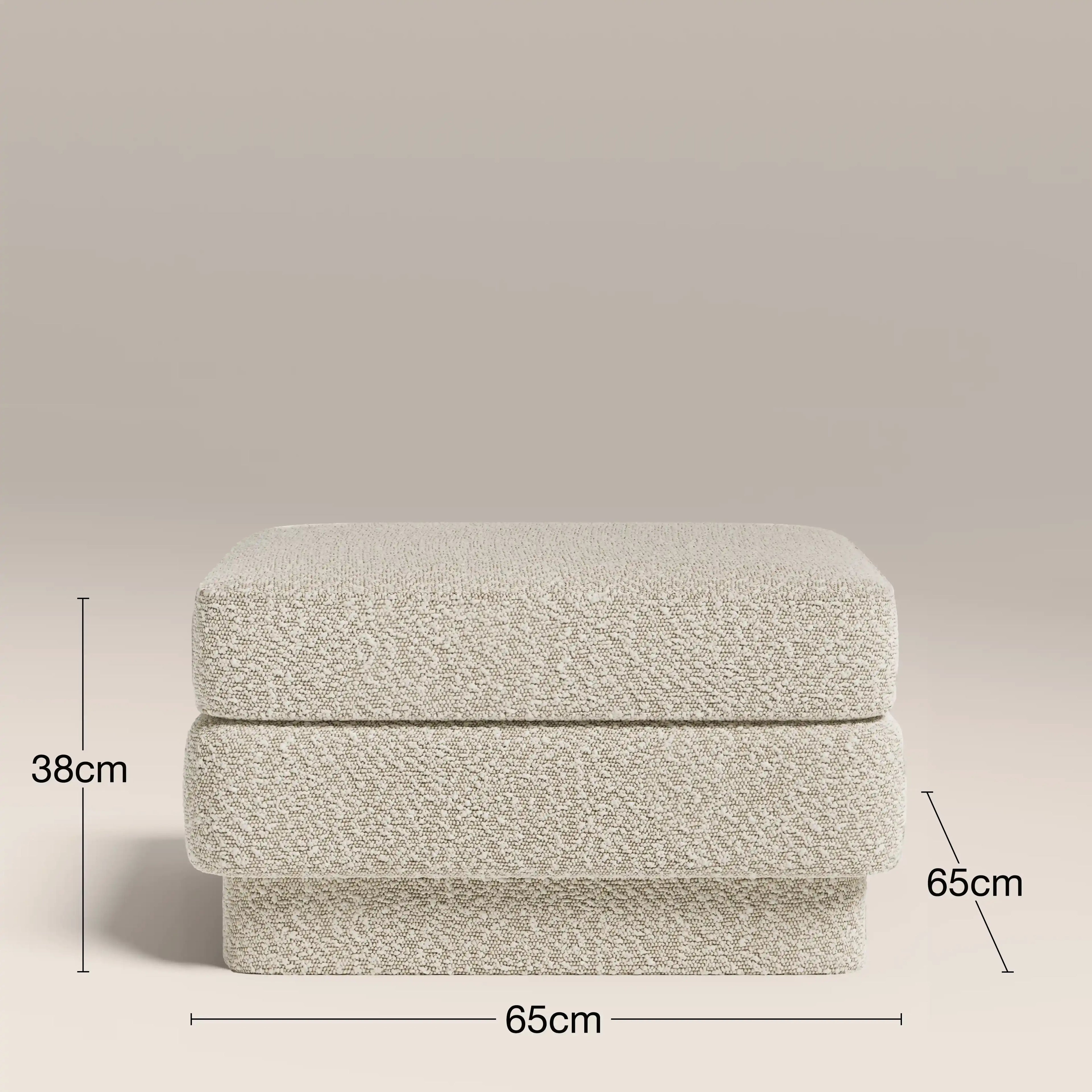 Ava Footstool | Speckled Stone Sustainable Boucle