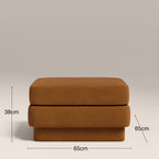 Ava Footstool | Caramel Brown Sustainable Mohair Velvet