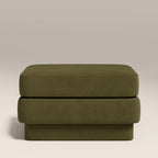 Ava Footstool | Moss Green Sustainable Mohair Velvet
