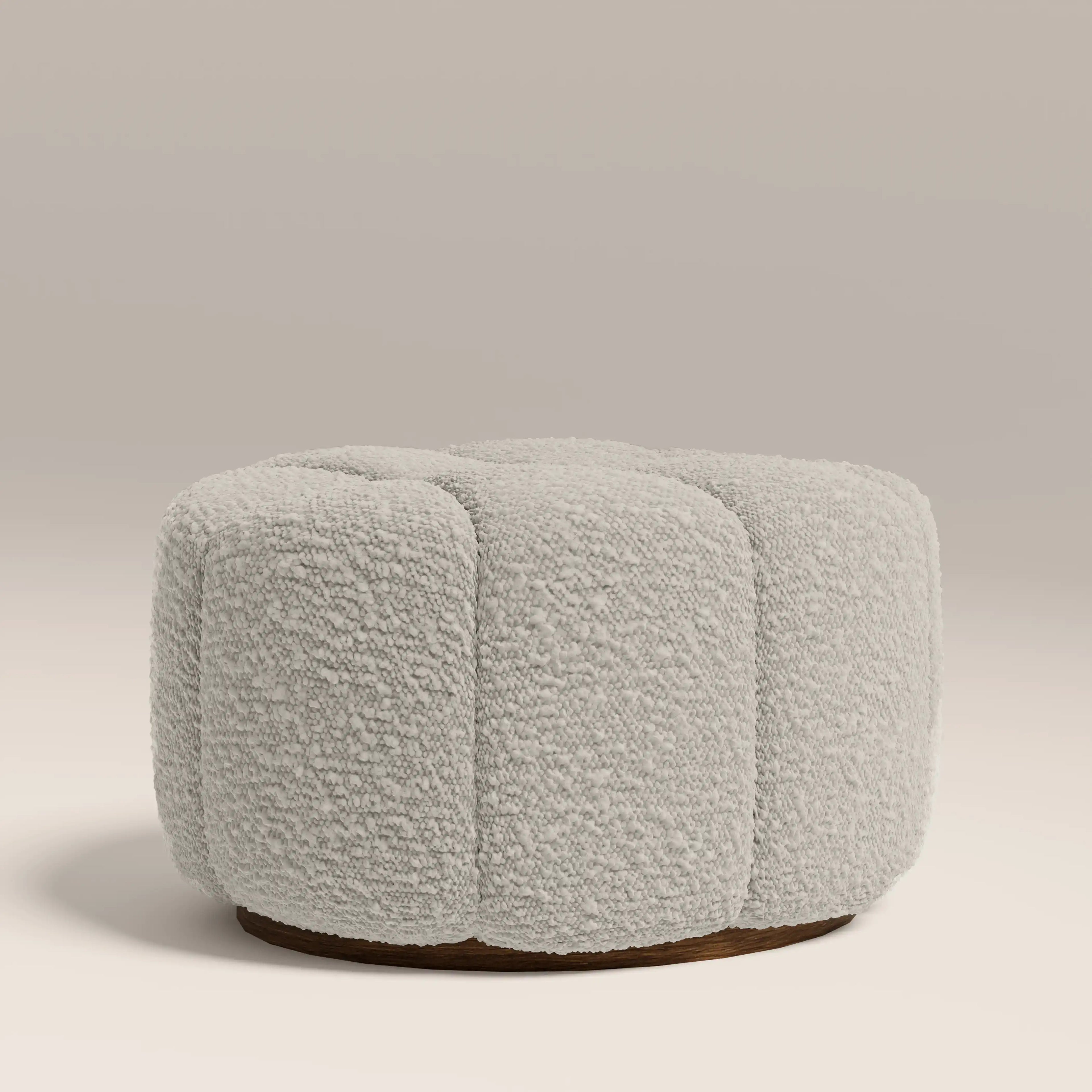 Ivy Footstool | Speckled Stone Sustainable Boucle