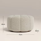 Ivy Footstool | Speckled Stone Sustainable Boucle