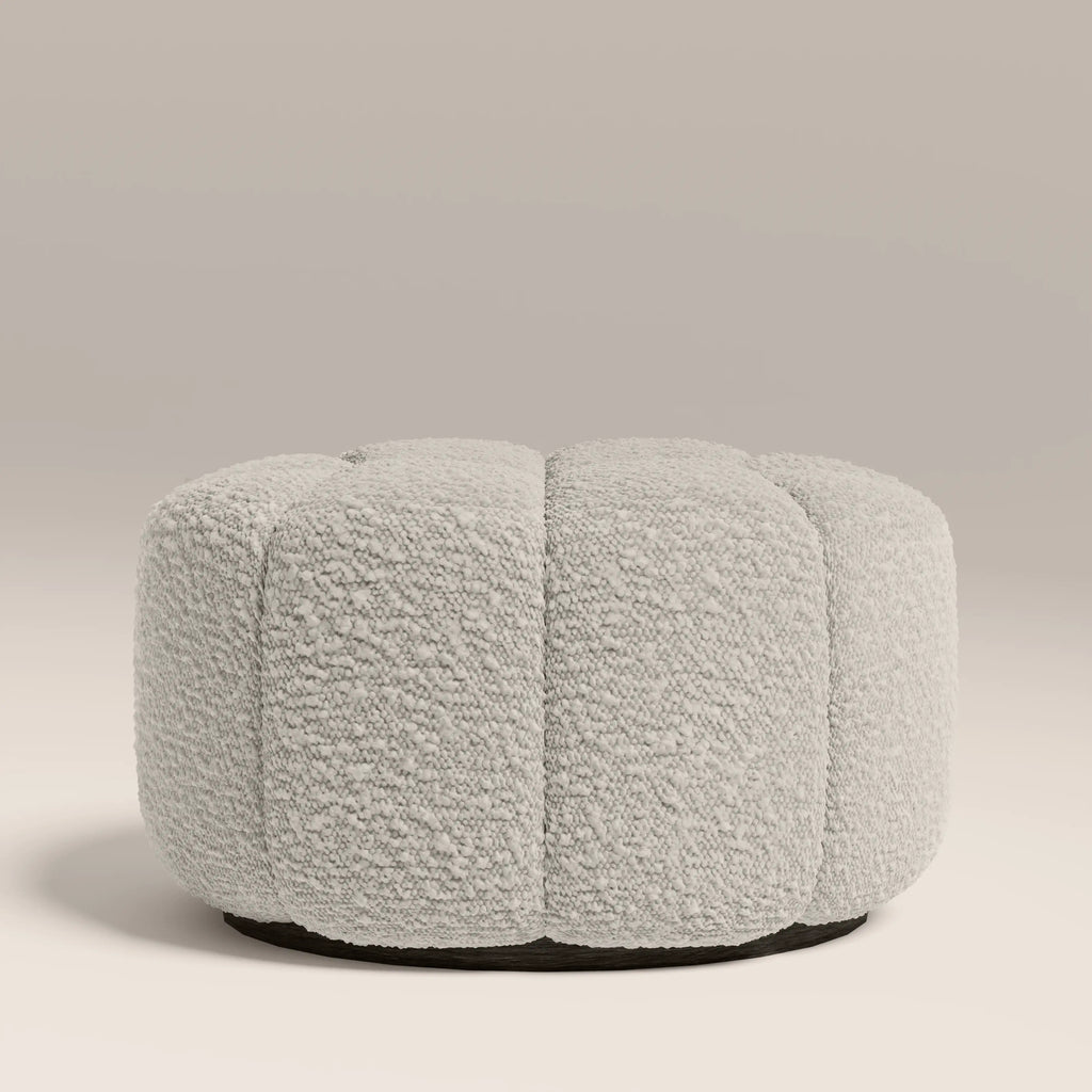 Ivy Footstool | Speckled Stone Sustainable Boucle
