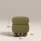 Hazel Pouffe | Moss Green Sustainable Mohair Velvet & Walnut