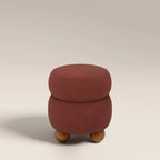 Hazel Pouffe | Rust Red Sustainable Velvet & Walnut