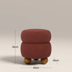Hazel Pouffe | Rust Red Sustainable Velvet & Walnut
