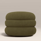 Chaplin Swivel Accent Chair | Moss Green Sustainable Mohair Velvet & Walnut