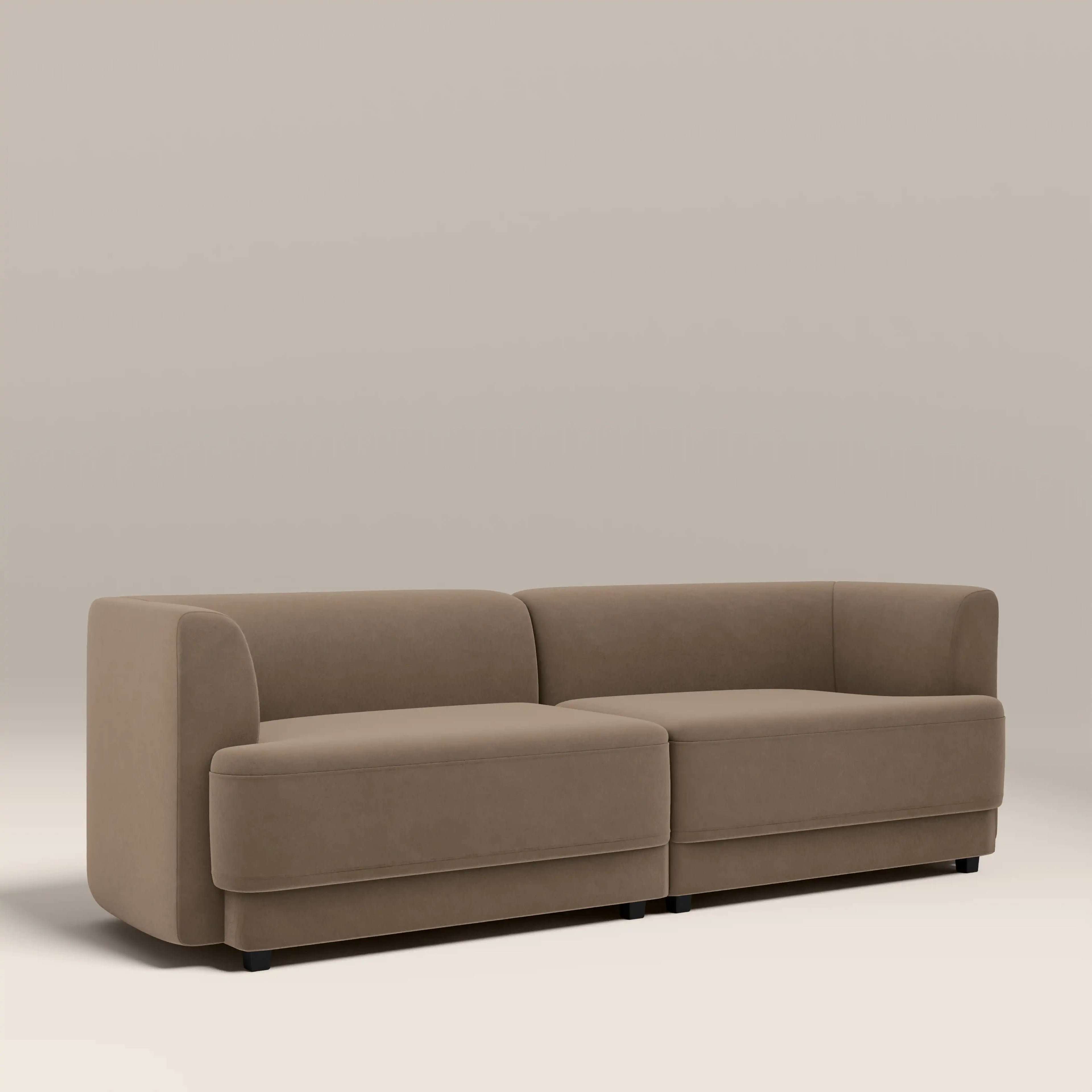 Harley 3 Seater Sofa | Truffle Brown Sustainable Mohair Velvet