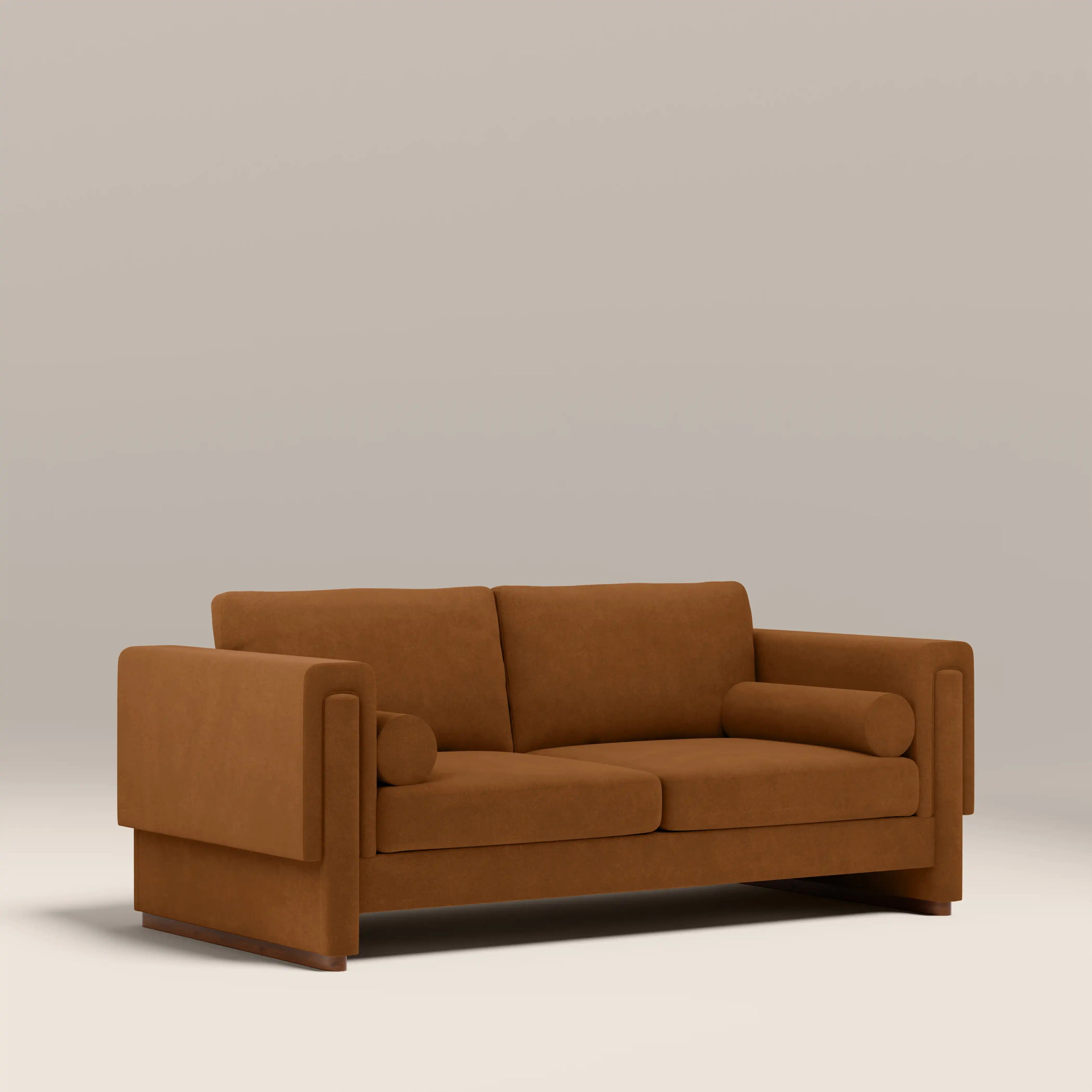 Ava 3 Seater Sofa | Caramel Brown Sustainable Mohair Velvet