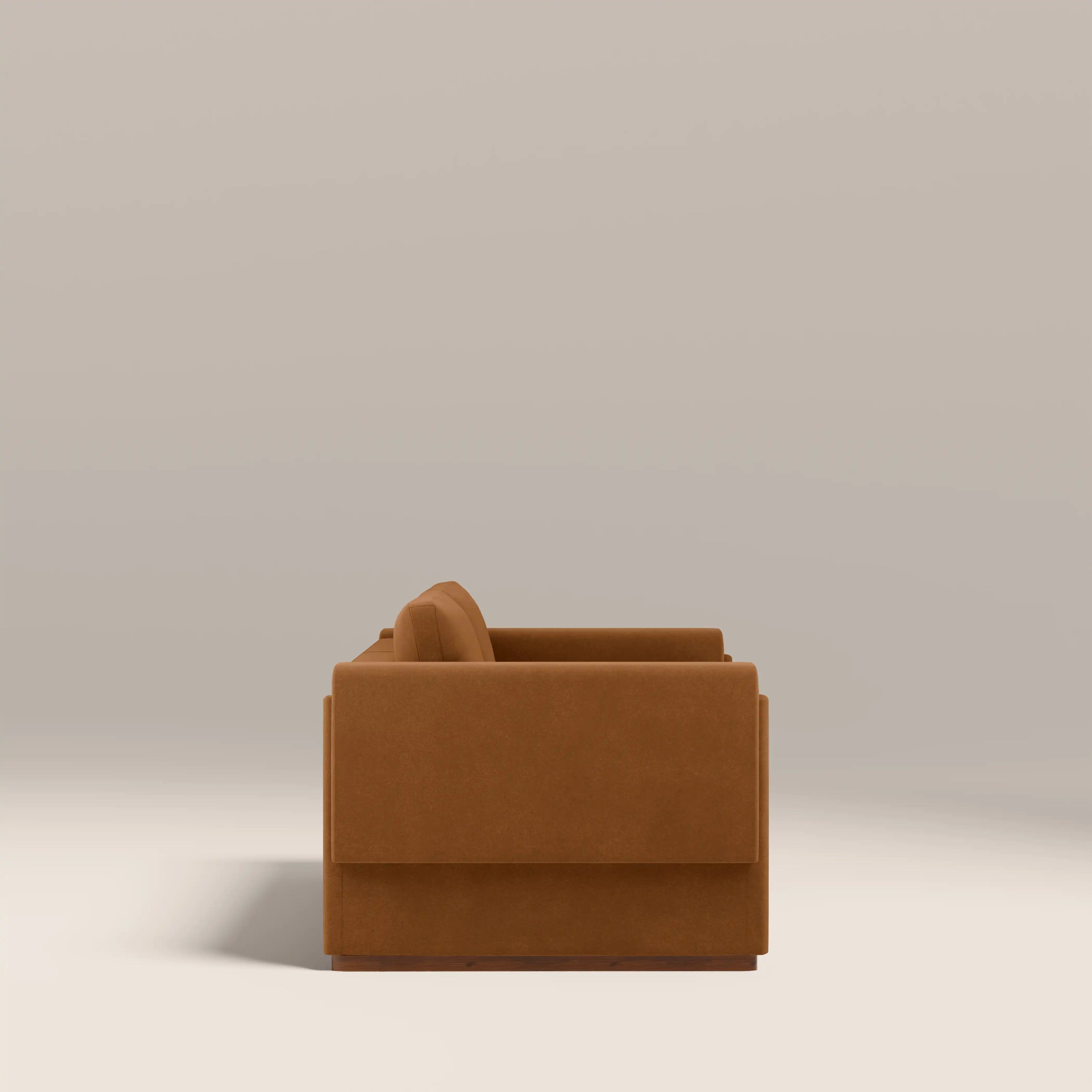 Ava 3 Seater Sofa | Caramel Brown Sustainable Mohair Velvet