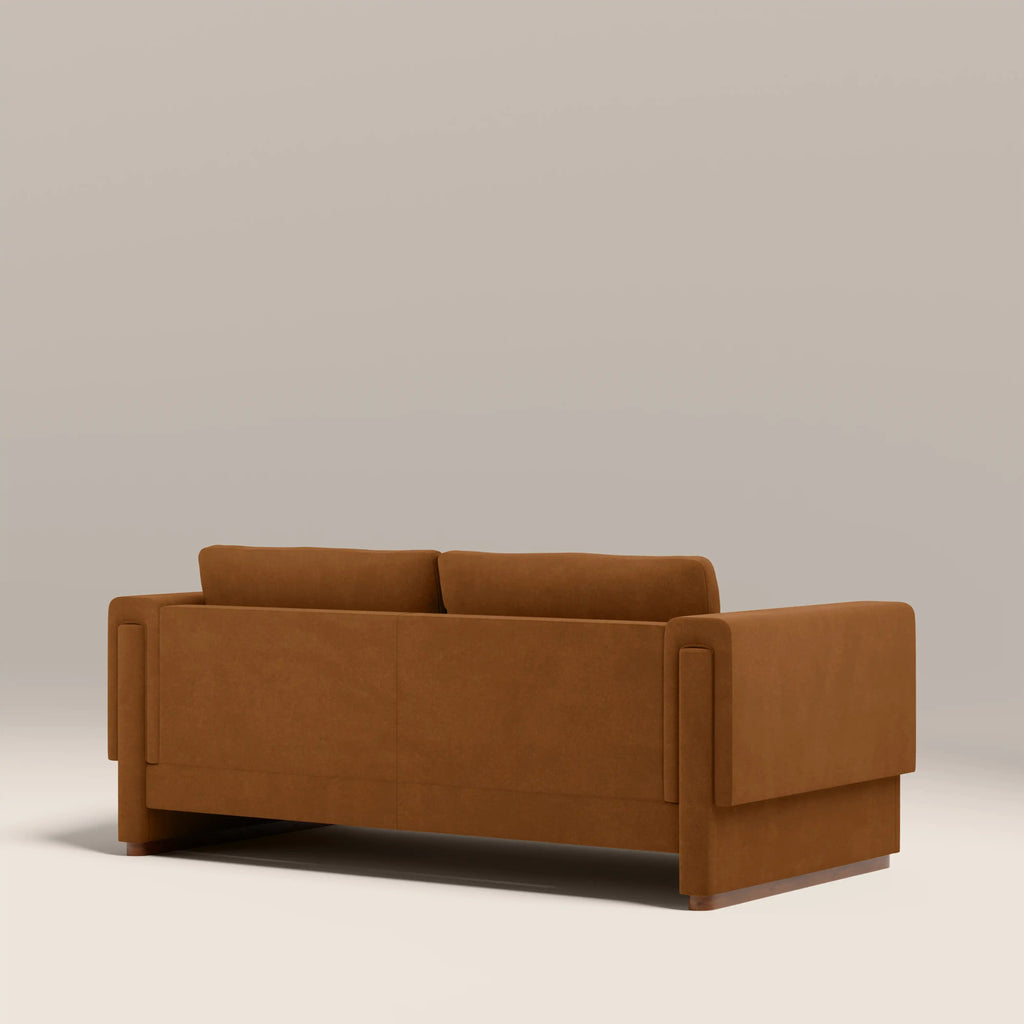 Ava 3 Seater Sofa | Caramel Brown Sustainable Mohair Velvet