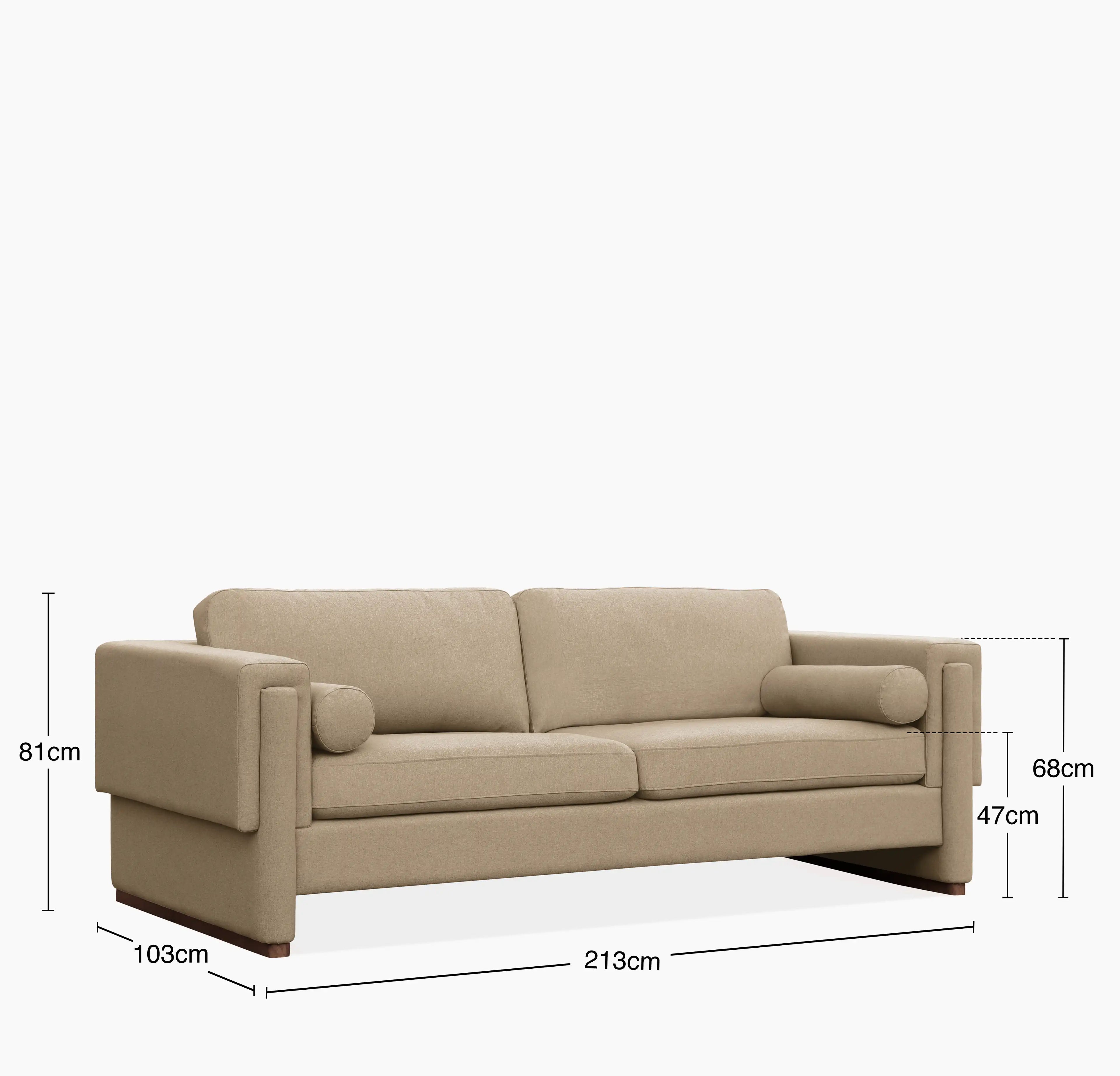 Ava 3 Seater Sofa | Oat Cream Fabric