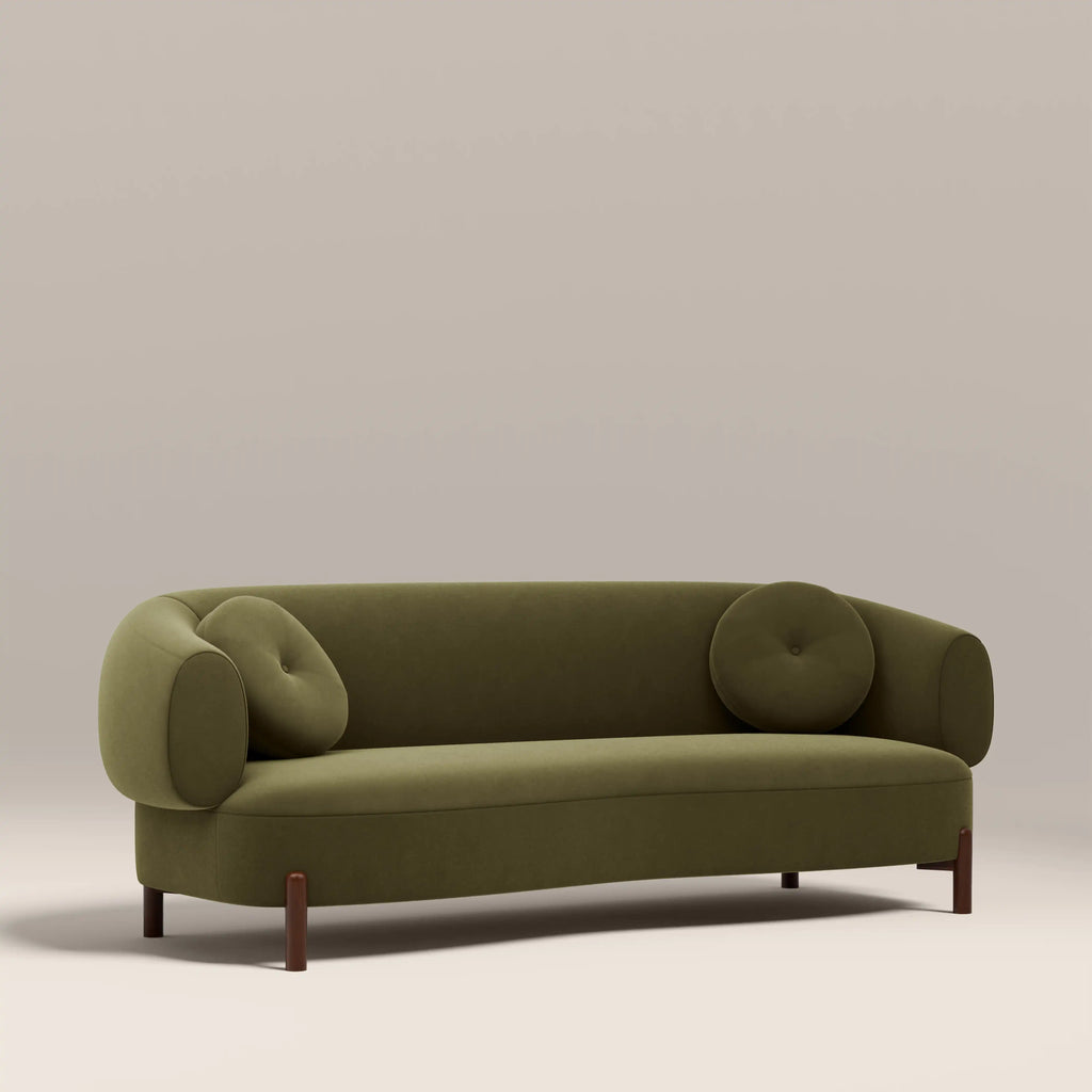 Hallfield 3 Seater Sofa | Moss Green Sustainable Mohair Velvet