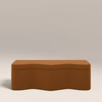 Ivan Storage Ottoman | Caramel Brown Sustainable Mohair Velvet