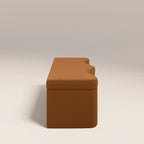 Ivan Storage Ottoman | Caramel Brown Sustainable Mohair Velvet