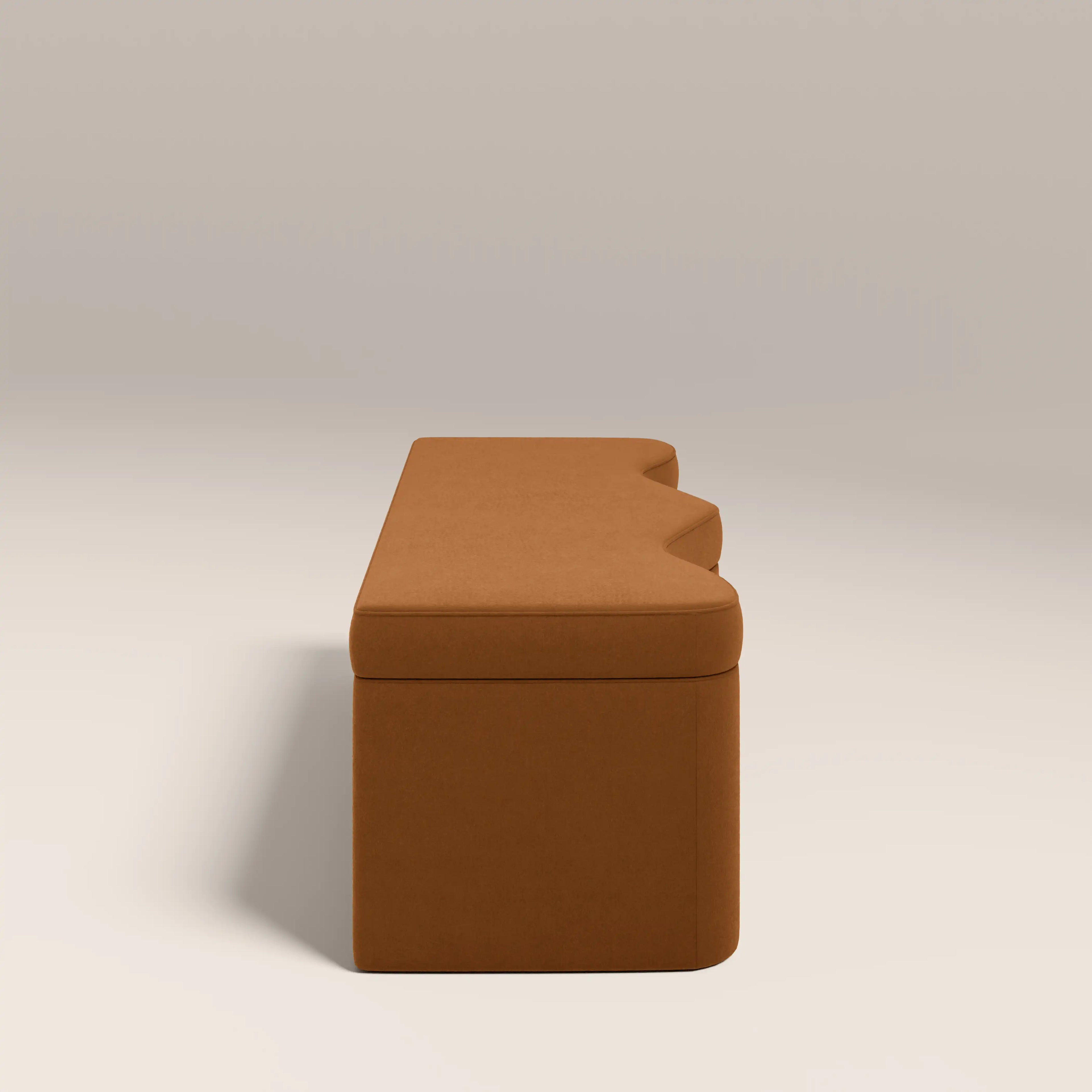 Ivan Storage Ottoman | Caramel Brown Sustainable Mohair Velvet