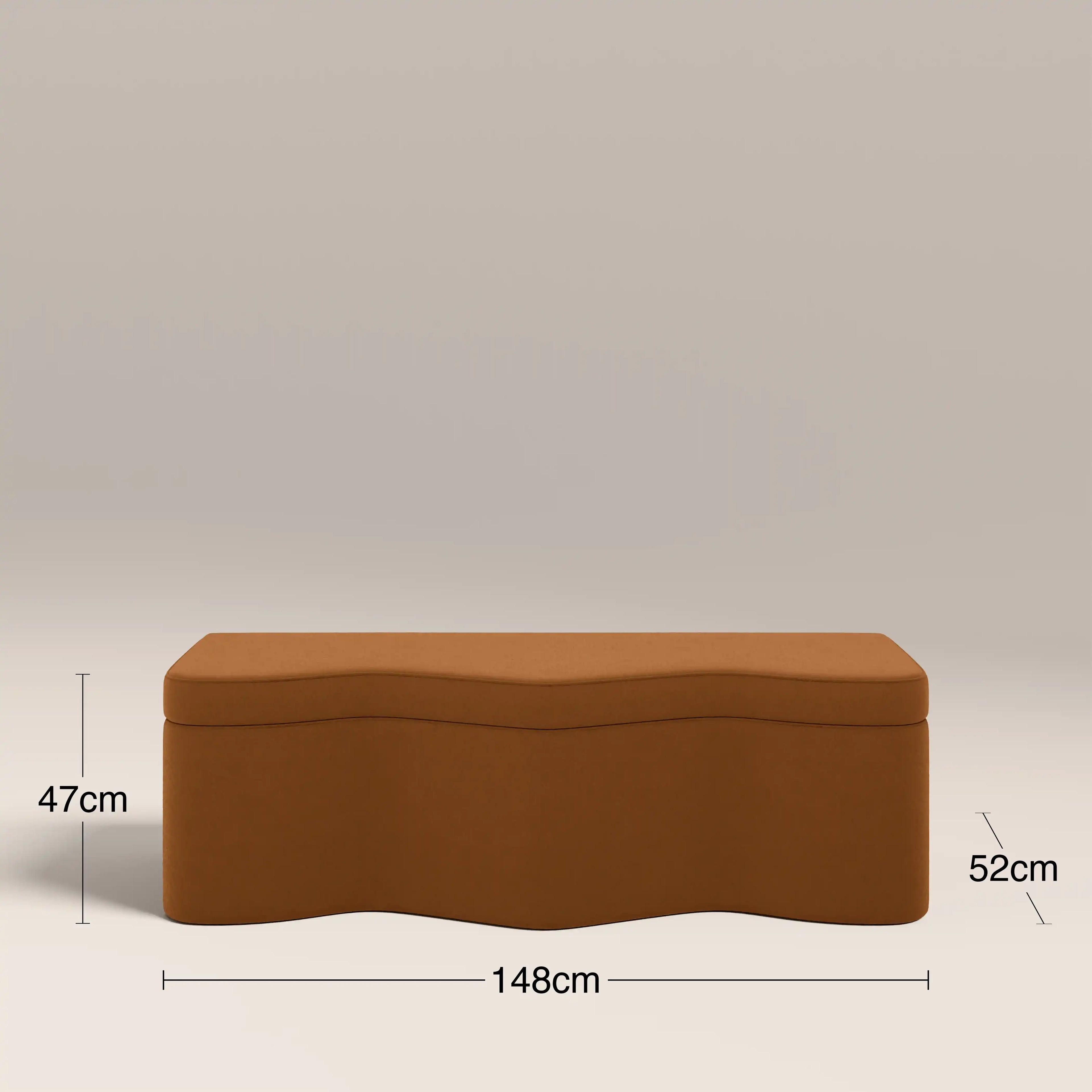 Ivan Storage Ottoman | Caramel Brown Sustainable Mohair Velvet