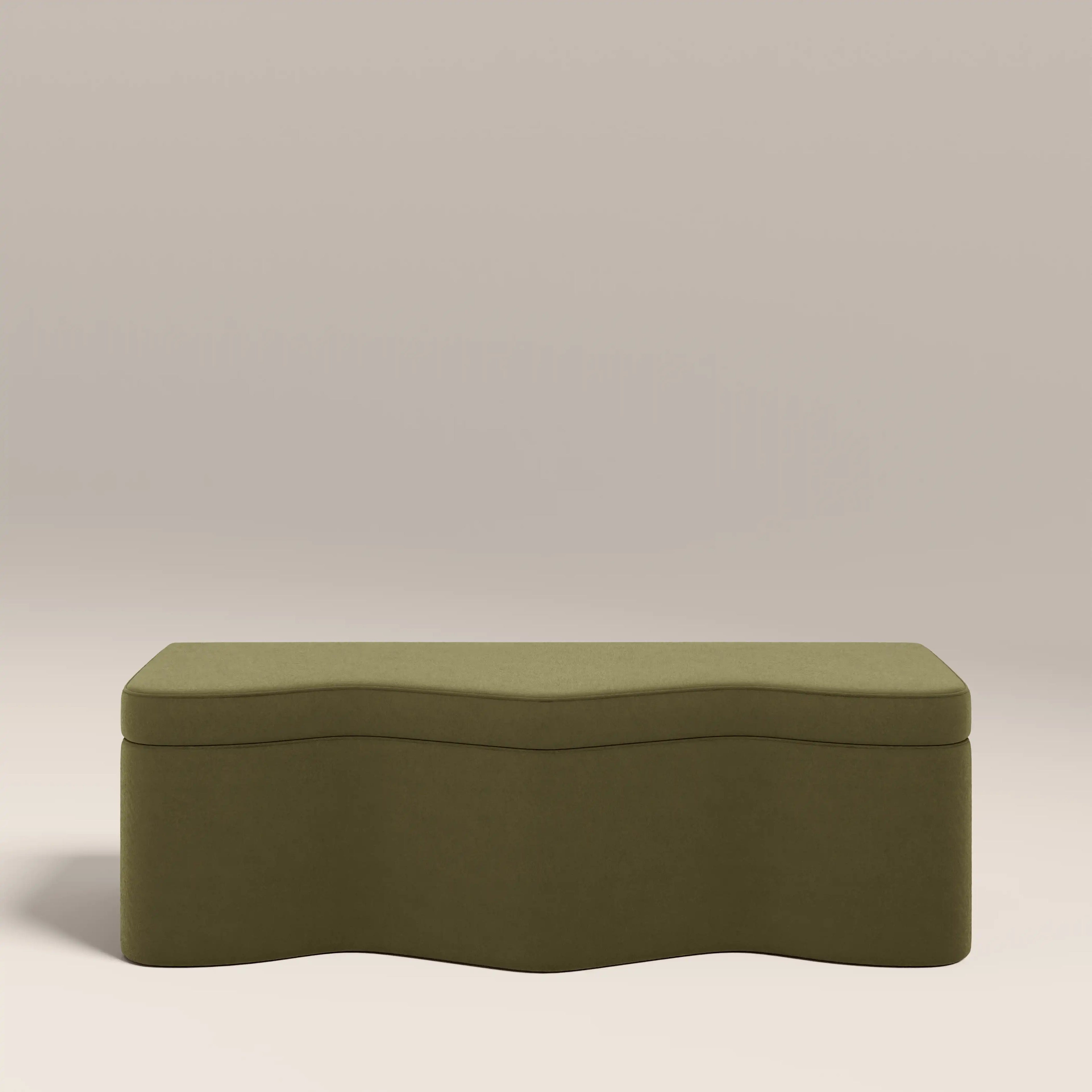 Ivan Storage Ottoman | Moss Green Sustainable Mohair Velvet