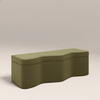 Ivan Storage Ottoman | Moss Green Sustainable Mohair Velvet
