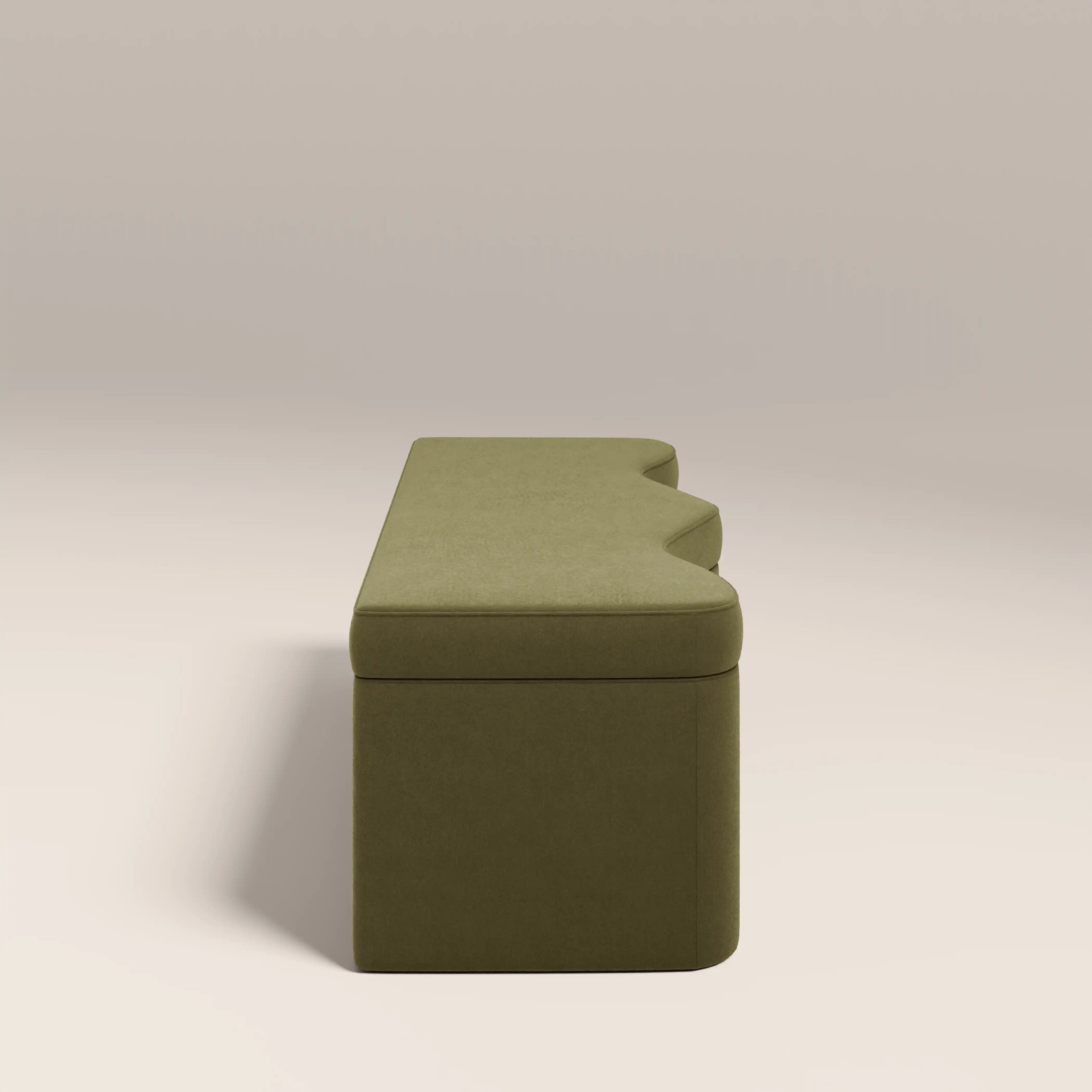 Ivan Storage Ottoman | Moss Green Sustainable Mohair Velvet