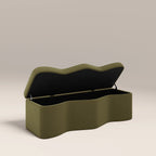 Ivan Storage Ottoman | Moss Green Sustainable Mohair Velvet