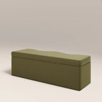 Ivan Storage Ottoman | Moss Green Sustainable Mohair Velvet