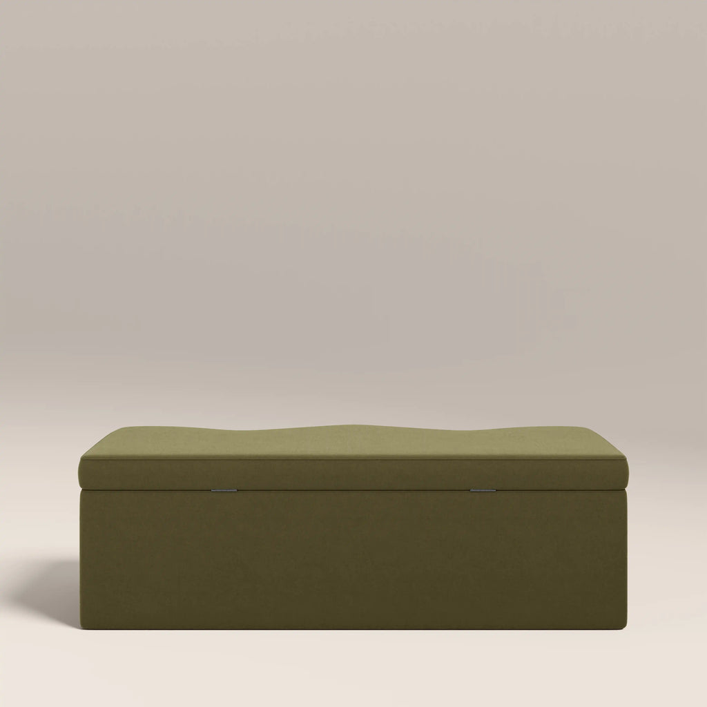 Ivan Storage Ottoman | Moss Green Sustainable Mohair Velvet