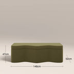 Ivan Storage Ottoman | Moss Green Sustainable Mohair Velvet