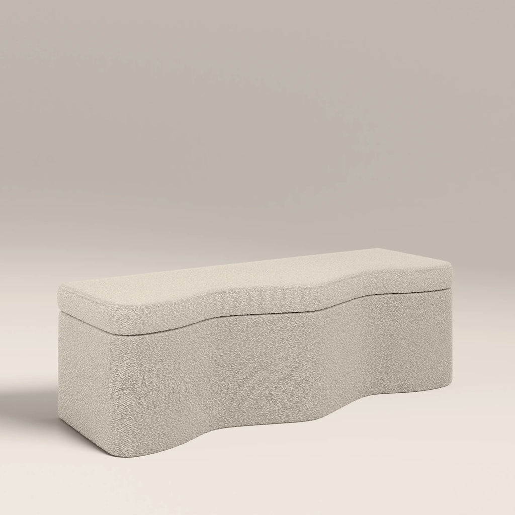 Ivan Storage Ottoman | Speckled Stone Sustainable Boucle