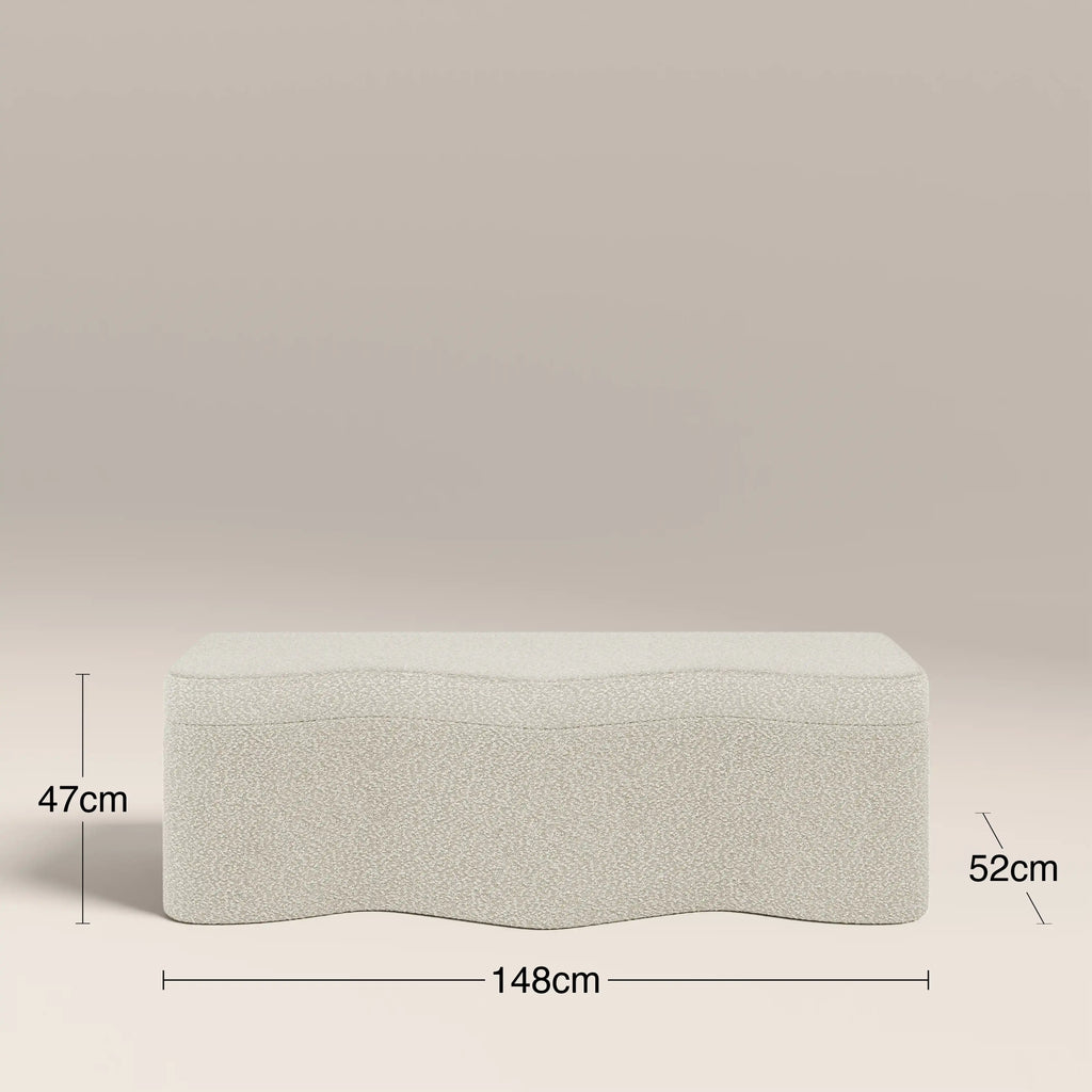 Ivan Storage Ottoman | Speckled Stone Sustainable Boucle