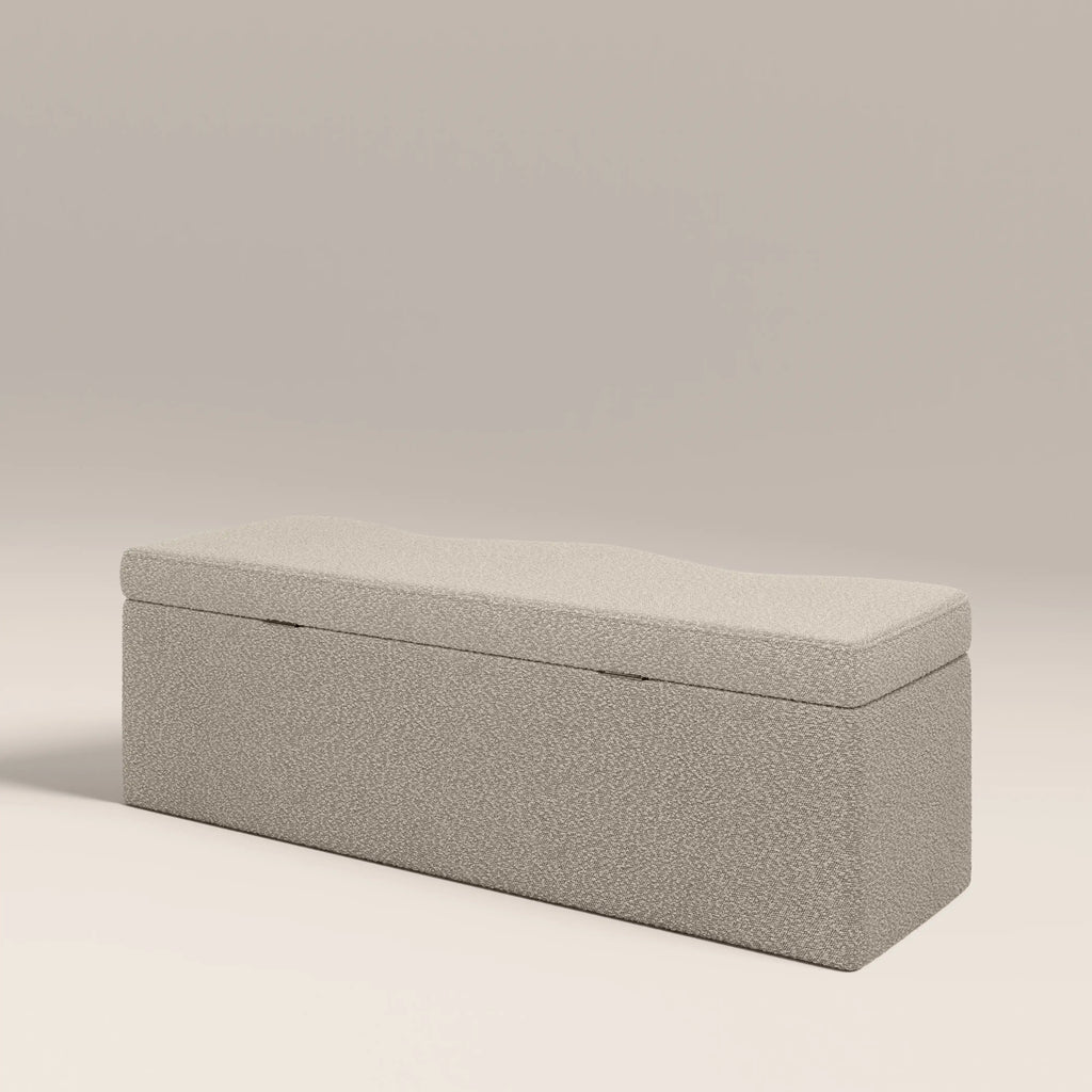 Ivan Storage Ottoman | Speckled Stone Sustainable Boucle