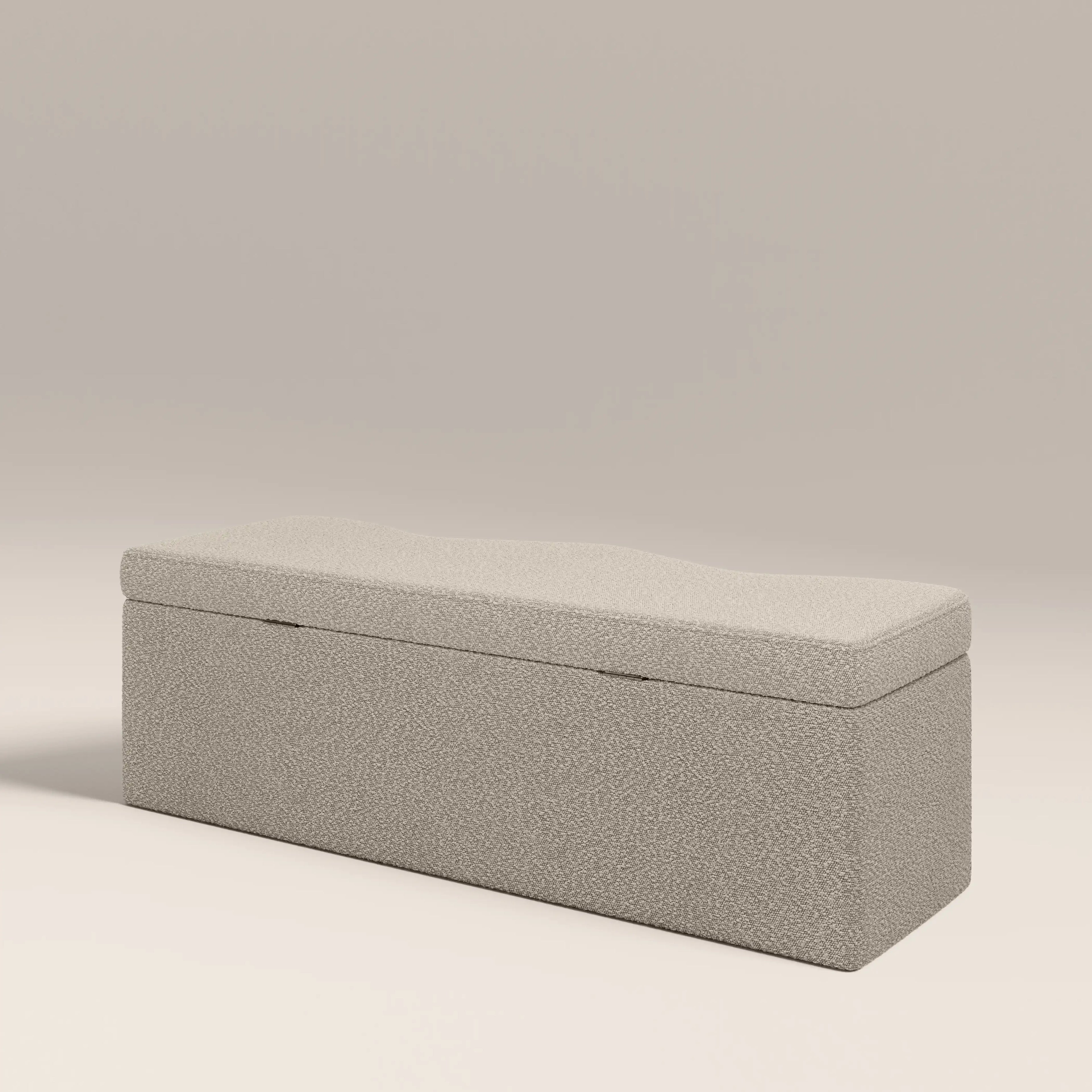 Ivan Storage Ottoman | Speckled Stone Sustainable Boucle