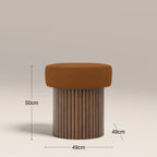 Alexis Storage Pouffe | Caramel Brown Sustainable Mohair Velvet & Walnut
